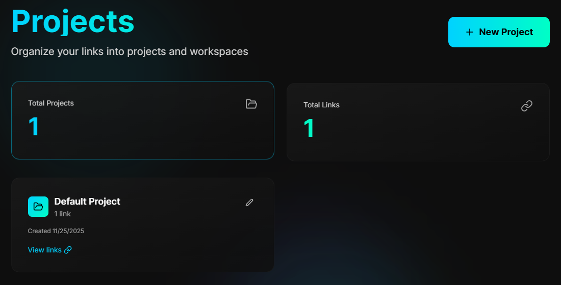 Organize EdgeURL Projects - Organize links into workspaces and campaigns
